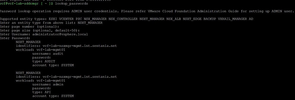 VCF lookup_password utility